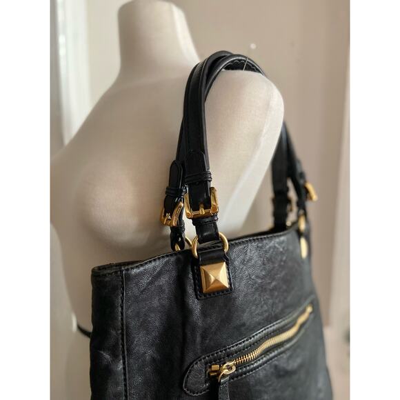 MICHAEL by Michael Kors Large Black Leather Shoulder Bag - Picture 2 of 16